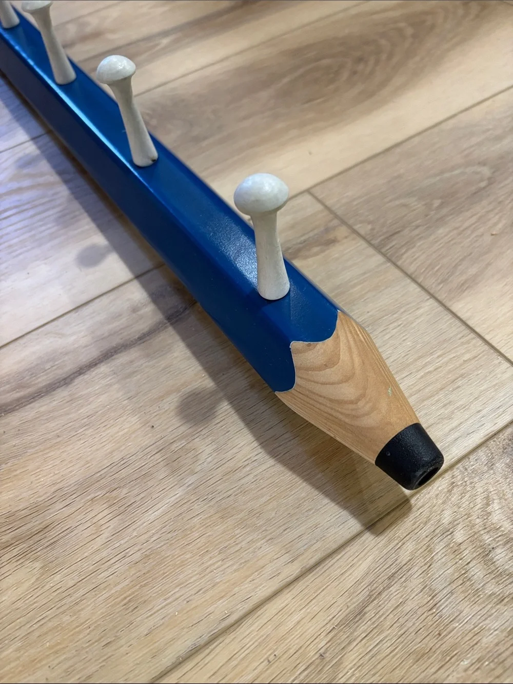 Oversized Blue Pencil with Pink Eraser Wall Hooks